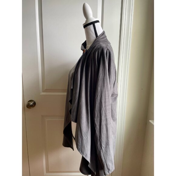 Bobeau Grey Draped Cardigan Jacket - Size M - Picture 2 of 6